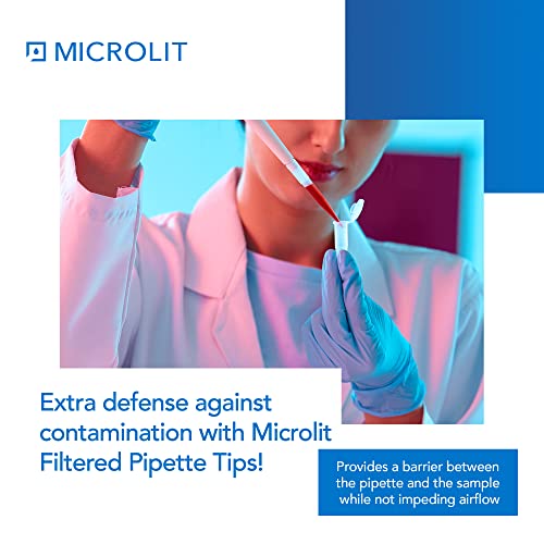 Microlit-Dicas de pipeta de micropipeta filtrada, dicas de pipeta de transferência hidrofóbica de baixa retenção e liberação
