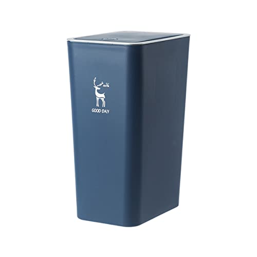 NUOBESTY 1PC Capacidade simples Cinza Bin Room Conveniente Multifunção Bathroom Supplies Bedroom Vivendo com férias para rena Tipo de papel coletor tampa de plástico verde casa retangular