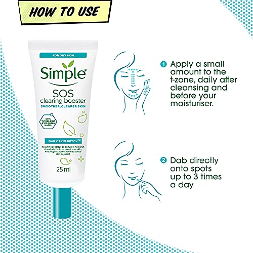 A queda de desintoxicação diária simples da pele com limpeza com tomilho, zinco e bruxa booster blemish shine e blemish