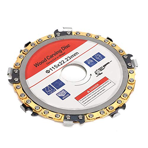Disco de escultura em madeira de moedor, disco de corrente de corrente de ângulo de 115 mm, Trabalhos de dobragem de moagem de moagem da roda da roda da lâmina circulares de serra de substituição Grinder para madeira/madeira com madeira/madeira/metal/pedra