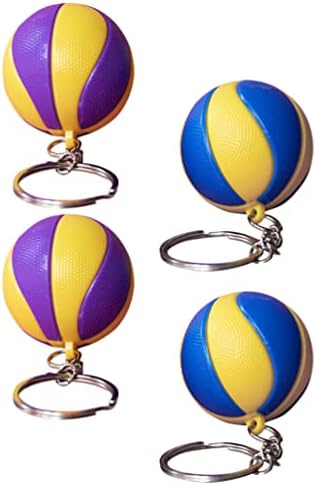 GADPIPARTY 4PCS Volleyball Keychain Anti-Perd Car Key Rings Sports Sports Ball Chain Mini Football Keyt para garotos Presente de