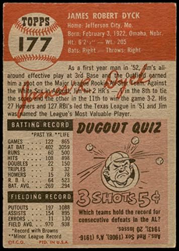 1953 Topps 177 Jim Dyck St. Louis Browns VG Browns