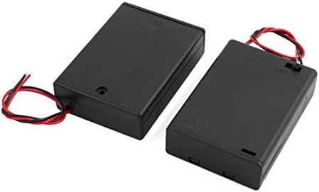 Aexit 2pcs Baterias de plástico, carregadores e acessórios 3 x 1,5V AA portador de bateria Fio de fio de fio de fios