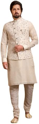 Designer indiano Festival Royal Wedding Wear Wear Pijama étnico tradicional com jaqueta nehru para homens