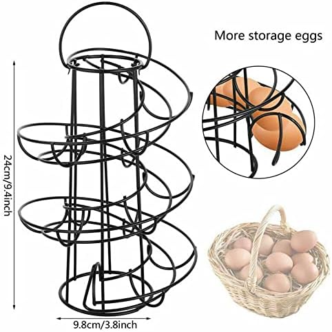 Iron Spiral Spiral Portador de ovos Restaurante Cesta de cesto Rack Rack Organizador Distribuidor Distante 24 ovos