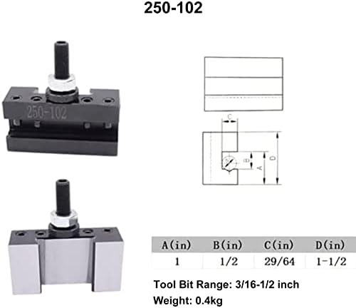 6pcs AXA 250-111 Postagem de ferramenta de mudança rápida e suporte para o torno de giro de 6 a 12 polegadas, alto carbono de