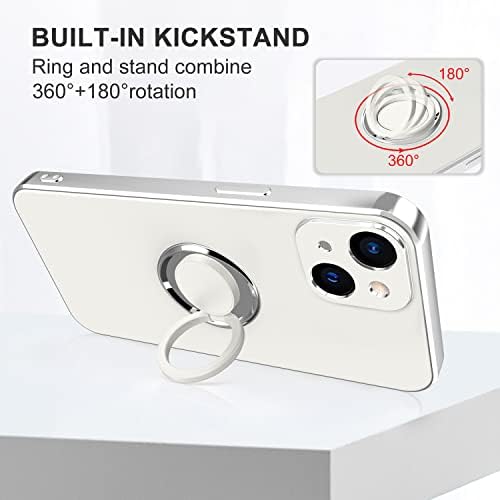 Dreola iPhone 13 capa com suporte de anel [360 ° Ringel Rotatable Ring Suport Kickstand] [revestimento de microfibra macia] Casos