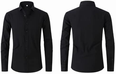 Camisas de praia de linho de algodão Yaogro: botão casual masculino de manga comprida camisa de vestido de forma solta com tops de bolso