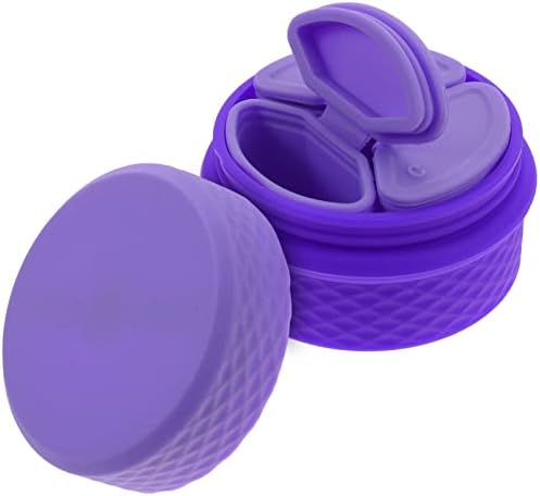 Zerodeko 1 Definir recipientes de maquiagem de silicone de viagem Definir frascos de creme de silicone vazios com colher de tampa selada para higiene pessoal bugigina de cabelo pílula roxa