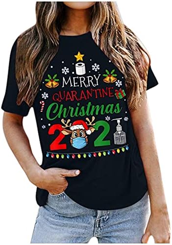 Feliz Natal T camisetas para mulheres árvores de Natal Papai Noel