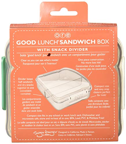 Sugarbooger Good Lunch Sandwich Box, Flamingo, 1 contagem