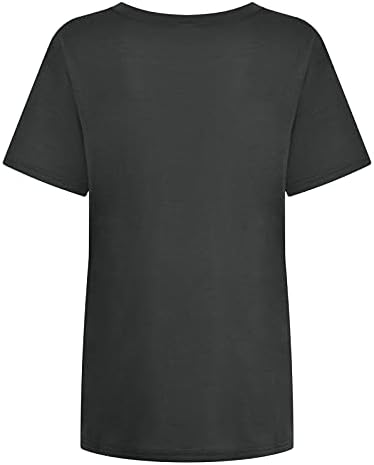 Camiseta de Natal Tops para mulheres árvores de natal e camisetas gráficas xadrezas casuais de caça curta de manga curta