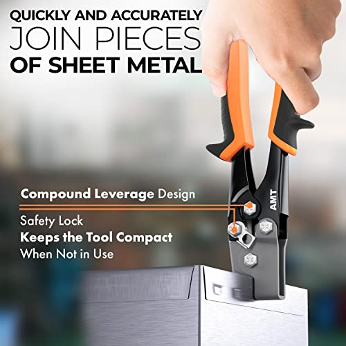 Ferramentas de vira -lata americanas Snap Lock Punch - Ferramenta Crimper da tampa final da calha - Ferramenta de bloqueio de encaixe para chapas metal, tapume de vinil e alumínio - ferramentas de instalação de calha, ferramentas de revestimento de vinil, ferramenta de crimpagem de calha