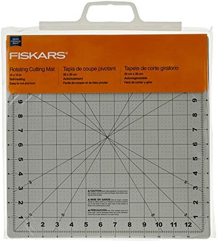 Fiskars 14x14 polegadas auto -cura rotativa tapete e loop de conforto cortador rotativo, 1, branco