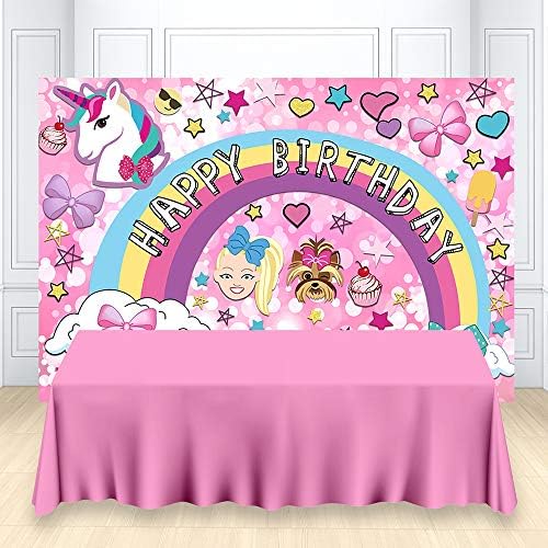 Aosto de 5x3ft doce aniversário de aniversário - tema unicórnio Rainbow Crazy Big Girl Puppy Birthday Decors - Cartoon