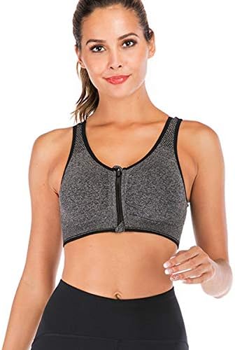 BRA DE ESPORTIVOS FRONTAL DE ZIP FRENTE - Sem costura pós -cirurgia Bra Racerback Workout Gym Yoga Bras com almofadas