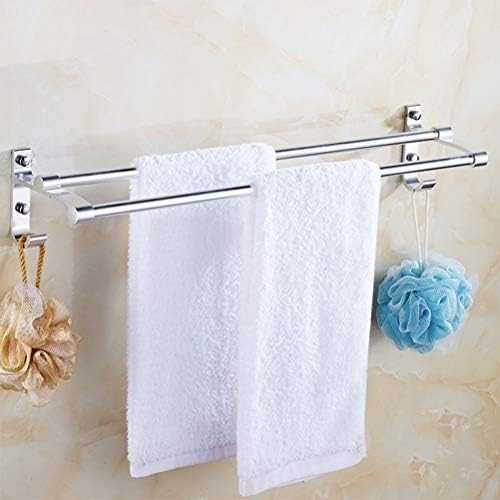 Prateleira de chuveiro Zhanmam com toalhas de toalhas de alumínio Rack de toalha de montagem de parede com gancho para o banheiro do hotel doméstico 0306