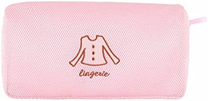 Cnsmcwg bordado rosa roupa rosa lavanderia bolsa com zíper as meias de malha de malha de lavagem bolsa de lavagem portátil de viagem