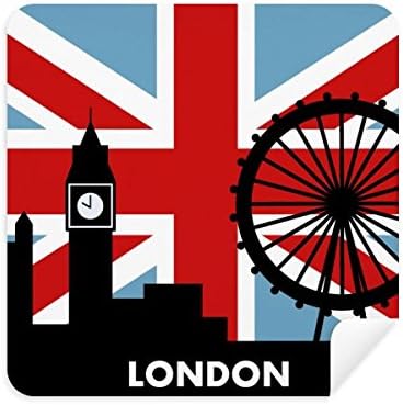 Grã -Bretanha Union Jack London Eye Big Ben Flag UK Óculos Limpeza de pano de pano Cleaner Camurça Fabric 2pcs