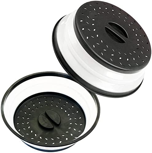 Tampa de placa de microondas 10,5 Round Round Flatter Salpatter Proof com fácil alça de aperto para lavador de louça, silicone e plástico sem BPA por Polerce