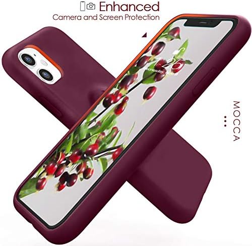 Mocca para iPhone 11 Case com anel Kickstand | LINHO DE MICROFIBRA SUPER SOFT | Caso de absorção de choque de silicone líquido anti-arranhão