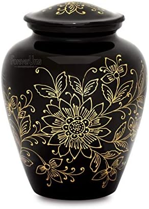 Forever Urns Cremation Urn for Human Ashes adultos e mulheres adultos, urna decorativa floral pintada à mão completamente artesanal