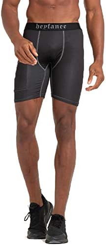 Apreself de shorts de compressão masculina de heyfanee para homens com homens com bolso