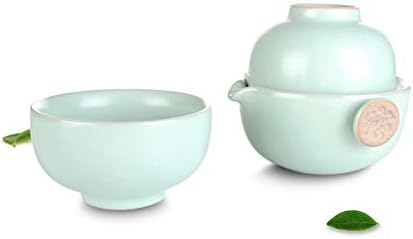 Prettyard Single Serving Kungfu Tea Conjunto de porcelana Pequena bule com xícara de chá 2pc