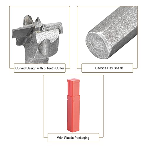 Uxcell Forstner Wood Drill Bit 19mm dia. Hole Saw Carbox Leay Aço de aço Hap hex Cutting Tool para madeira com madeira