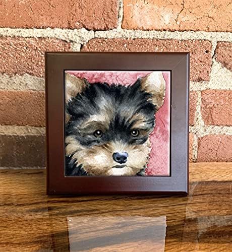 Yorkshire Terrier Puppy Contemporary Watercolor Dog Art Tile