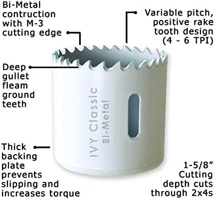 Ivy Classic 28054 3-3/8 Variável bi-metal serra de orifício, 1/caixa