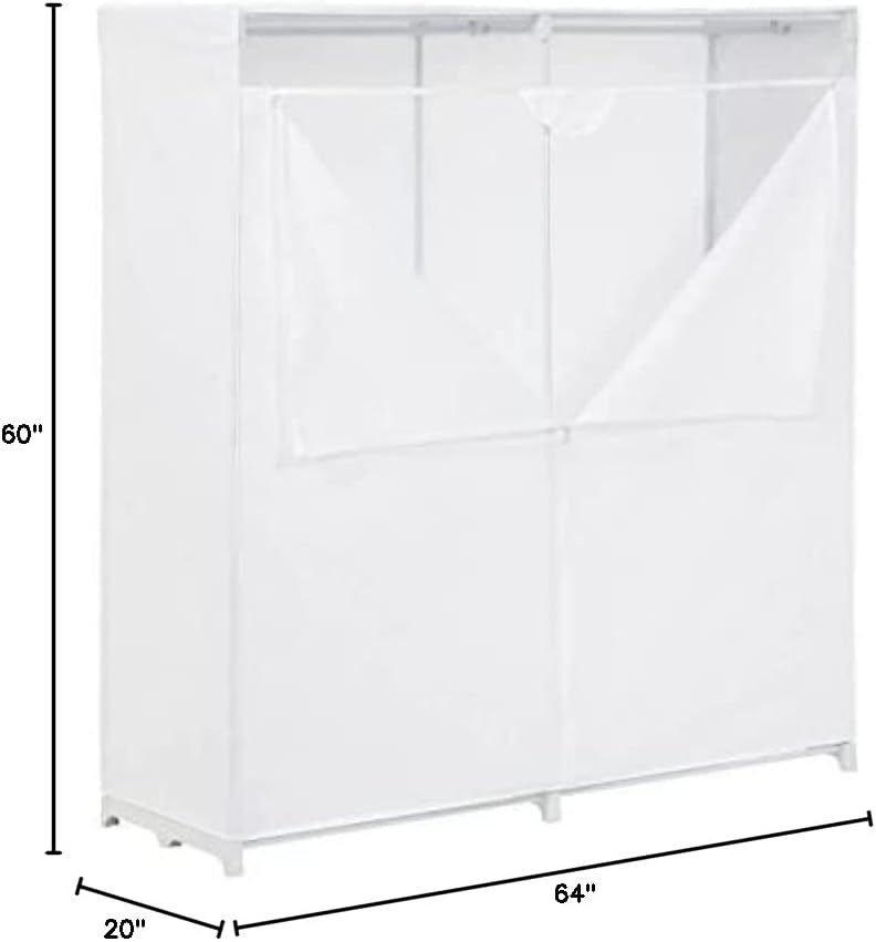 Armário de armazenamento independente de Honey-Can-Do com capa, White WRD-01657 WHITE