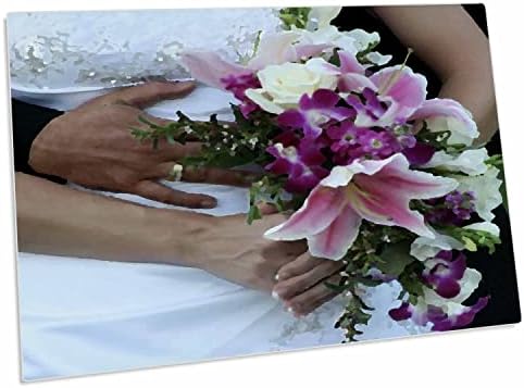 3drose noiva segurando flores noivo atrás da pintura - tats de mesa de mesa