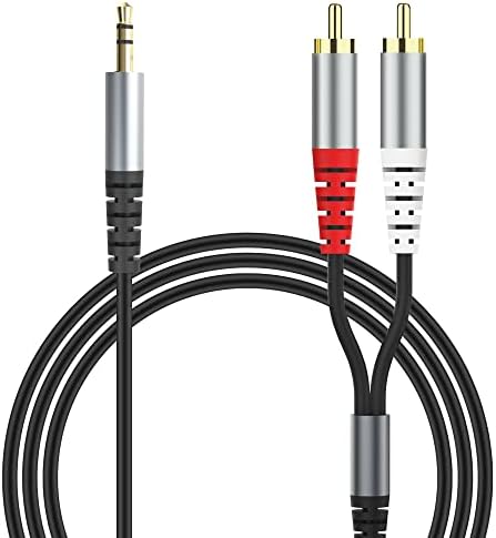 RCA a cabo auxiliar de 3,5 mm, adaptador de fone de ouvido de 2,5 mm de 1/8 a RCA 2-MALE Adaptador de fone de ouvido Y Splitter