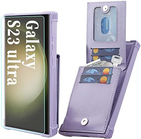 Vanavagy Samsung Galaxy S23 Caixa Ultra Wallet para mulheres e homens, Coloque de couro Flip Flip Folio Tele