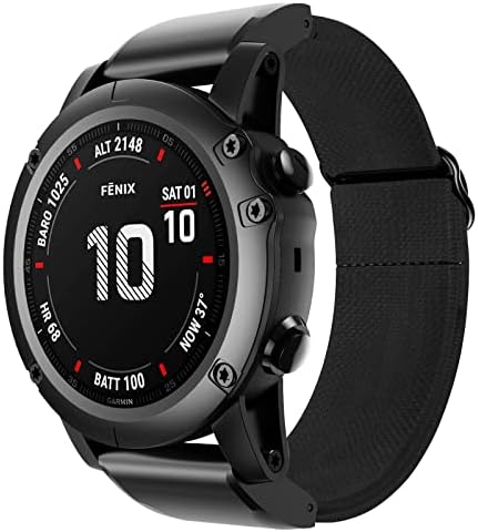 Coepmg Smart Watch Nylon Elastic Loop tiras para Garmin Fenix ​​7 7x 5xplus 6xPro/Mk2i 3HR Substituição Bandas de vigia