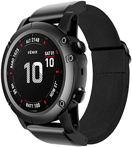 Coepmg Smart Watch Nylon Elastic Loop tiras para Garmin Fenix ​​7 7x 5xplus 6xPro/Mk2i 3HR Substituição Bandas de vigia pulseira 26mm 26mm