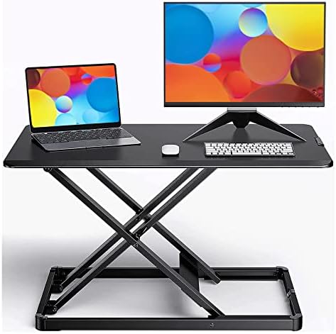 Ergear Standing Desk Conversor Altura Ajustável Stand Up Desktop Riser, 28 A mola de gás ergonômico Sit para suportar