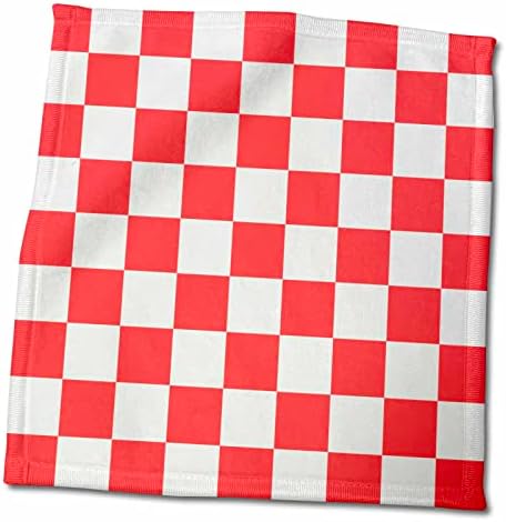 3drose - padrões inspirationzstore - padrão de quadrado vermelho e branco quadriculado - Mosaico de tabuleiro de xadrez de check -out de checagem brilhante esado - toalhas - toalhas