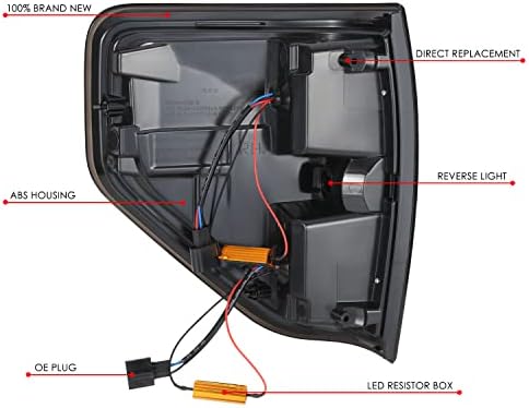 Par de automóvel de DNA LED LED LED DRL CAIXA LIGHT LUPL COMPATÍVEL COM 09-14 F150, LENS preto/defumado, TL-ZTL-006L-SM