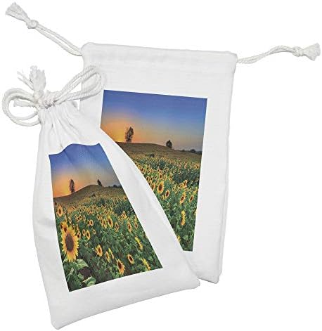 Conjunto de bolsas de tecido de girassol de Ambesonne de 2, foto gerada digitalmente com tema de verão arquivado no pôr
