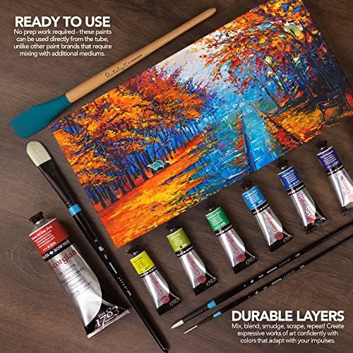 Daler Rowney tinta a óleo georgiana Azul claro 225 ml - tintas artísticas para papel de lona e mais - suprimentos de pintura a óleo para artistas e estudantes - tinta a óleo de artista para qualquer conjunto de habilidades