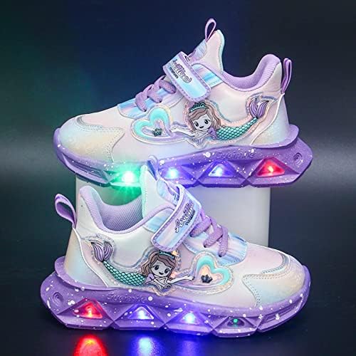 Infantil sapatos com luzes com luzes Princesa respirável Luz de iluminação casual Kids Up Tamanho 4 Sapatos para meninas para