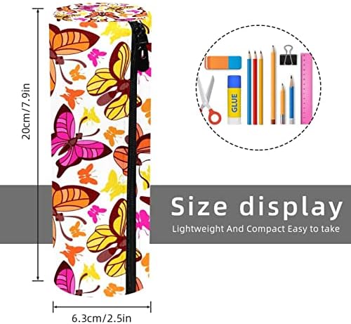 Butterfly Design Case Lápis Estudante Países de papelaria com zíper da bolsa de maquiagem de maquiagem de maquiagem para estudantes escolares escritório mulheres adolescentes meninos meninos