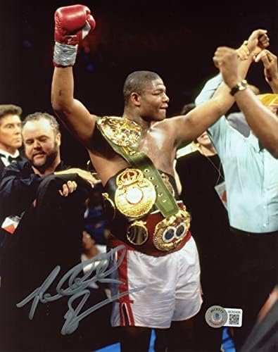 Riddick Bowe assinou 8x10 Foto World Heavyweight Boxing Hof Champion Beckett Bas