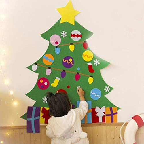 AMOSFUN CUMDLER GUND DIY FELTA Árvore de Natal Felta de Natal com Ornamento Presentes de Natal para a Janela da Janela