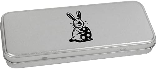 Azeeda 'Rabbit & Easter Egg' Metal Articled Stationery Tin/Storage Box