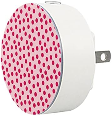 2 Pacote de plug-in nightlight night noite leve polka ponto rosa fundo com sensor de entardecer para o amanhecer para