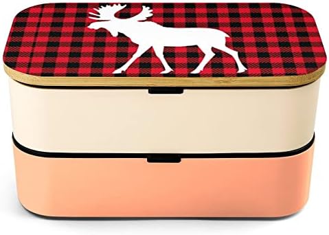 Moose Buffalo Plaid Conjunto Bento lancheira BENTO BENTO CAIXA RECIMENTOS DE LOUP