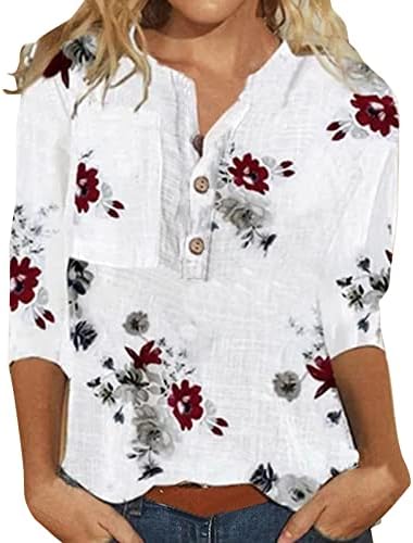 Tops de verão com estampa floral para mulheres, feminino Botton v pesco